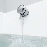 Round freeflow bath filler with overflow and pop up waste - chrome - Taps