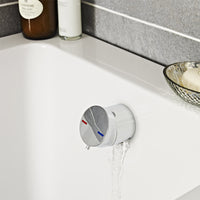 Round temperature control bath mixer filler with overflow and clicker waste - chrome