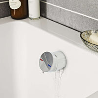 Buy Round temperature control bath mixer filler with overflow and clicker waste - chrome Online UK | HOUSE OF ENKI