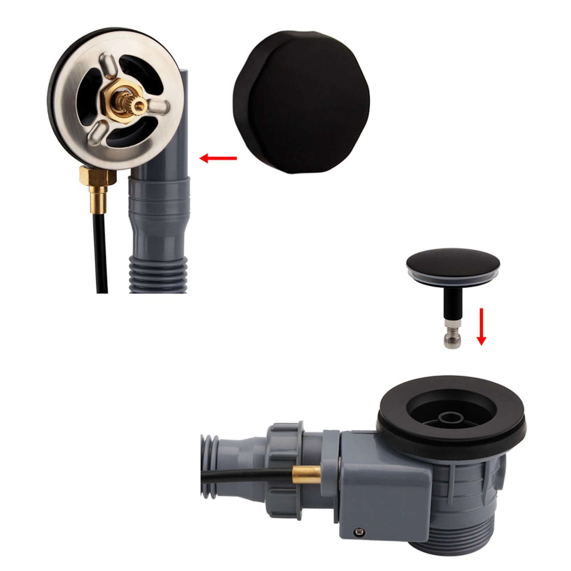 Buy Luxury Bath Pop Up Waste with Overflow Easy Clean - Matt Black Online UK | HOUSE OF ENKI