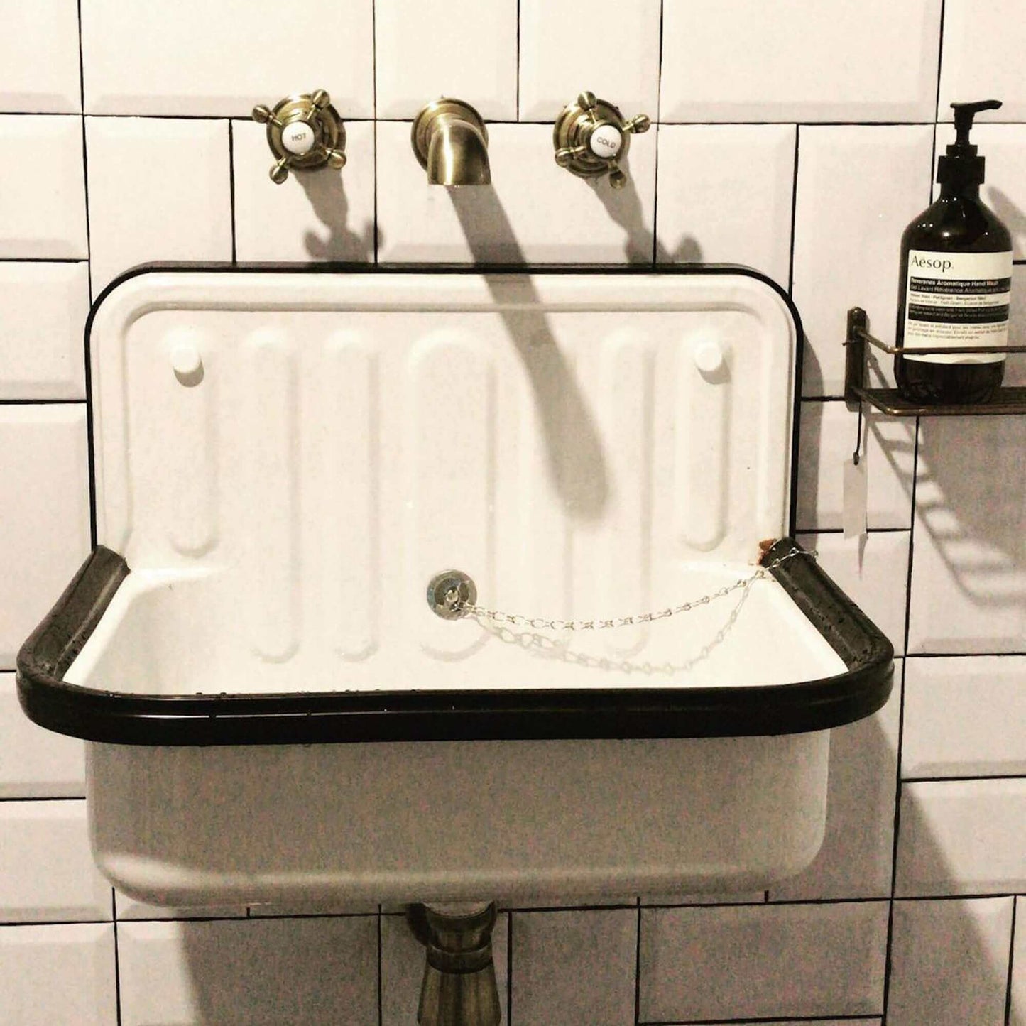 Buy Camberley traditional wall mount basin mixer tap crosshead 3 hole - antique brass Online UK | HOUSE OF ENKI