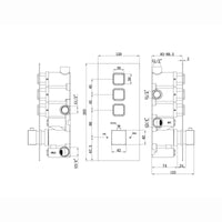 Buy Milan square push button concealed thermostatic triple shower valve with 3 outlets - black Online UK | HOUSE OF ENKI