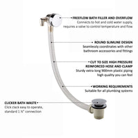 Buy Round Bath Filler with Easy Clean Sprung Waste & Overflow - Chrome Online UK | HOUSE OF ENKI
