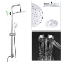 Buy Dune dual shower riser kit adjustable height angled round easy clean head 200mm, 3 setting handshower - chrome Online UK | HOUSE OF ENKI