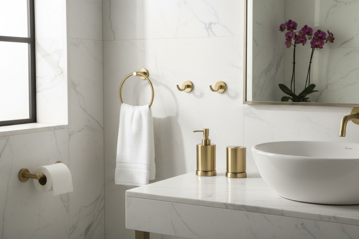 Brushed Brass Bathroom Accessories