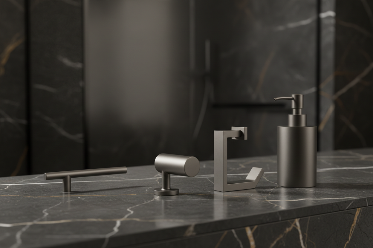 Gunmetal Grey Bathroom Accessories