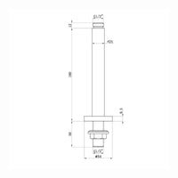 Round ceiling mounted shower arm 180mm - brushed brass