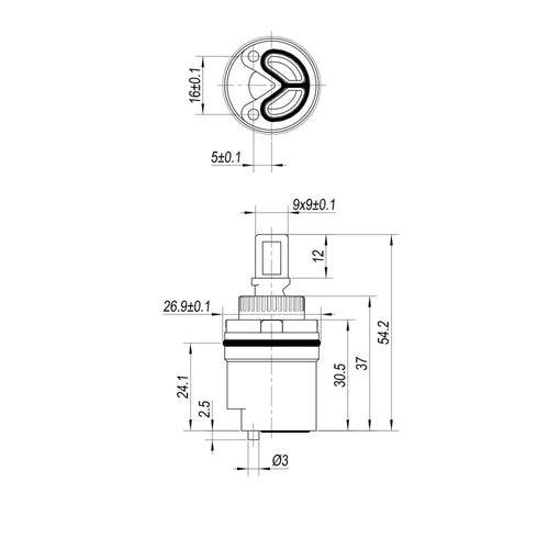 Buy Ceramic disc cartridge valve - basin mixer Athena online UK