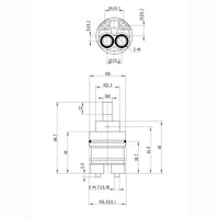 Ceramic disc cartridge valve 35mm high foot - Velar