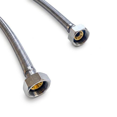 Pair of flexible tap connectors 3/4" x 50cm x 3/4"