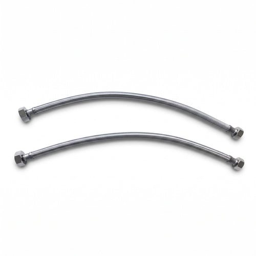 Pair of flexible tap connectors 1/2" x 50cm x 3/4"