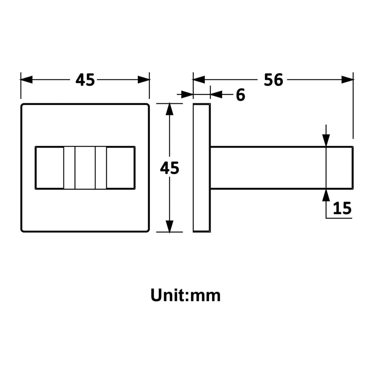Rectangle wall bracket for shower heads solid brass - brushed brass
