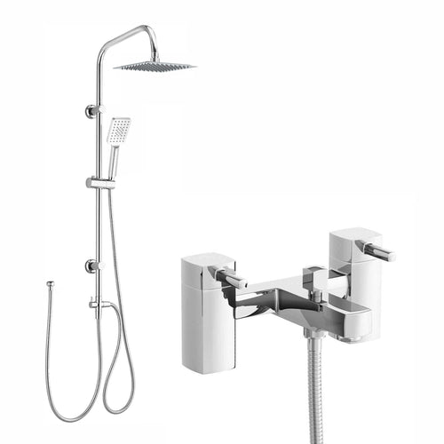 Buy Stella bath shower mixer tap with dual rigid riser - chrome online UK