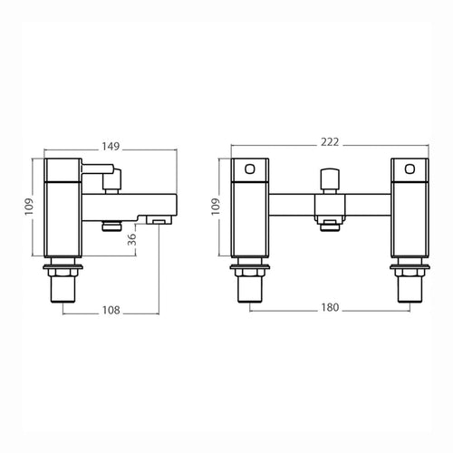 Buy Stella bath shower mixer tap with dual rigid riser - chrome online UK