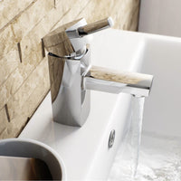 Stella basin mixer tap with slotted waste - chrome