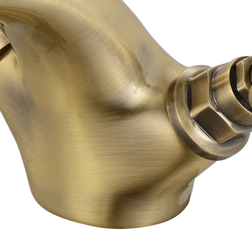 Buy Camberley traditional cross basin mixer tap with slotted waste - antique brass online UK