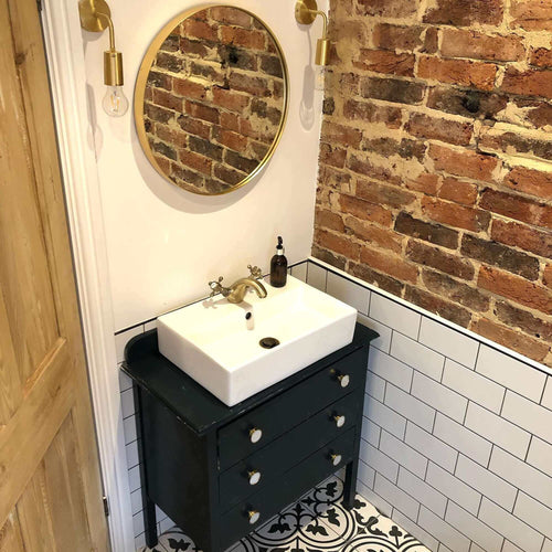 Buy Camberley traditional cross basin mixer tap with slotted waste - antique brass online UK
