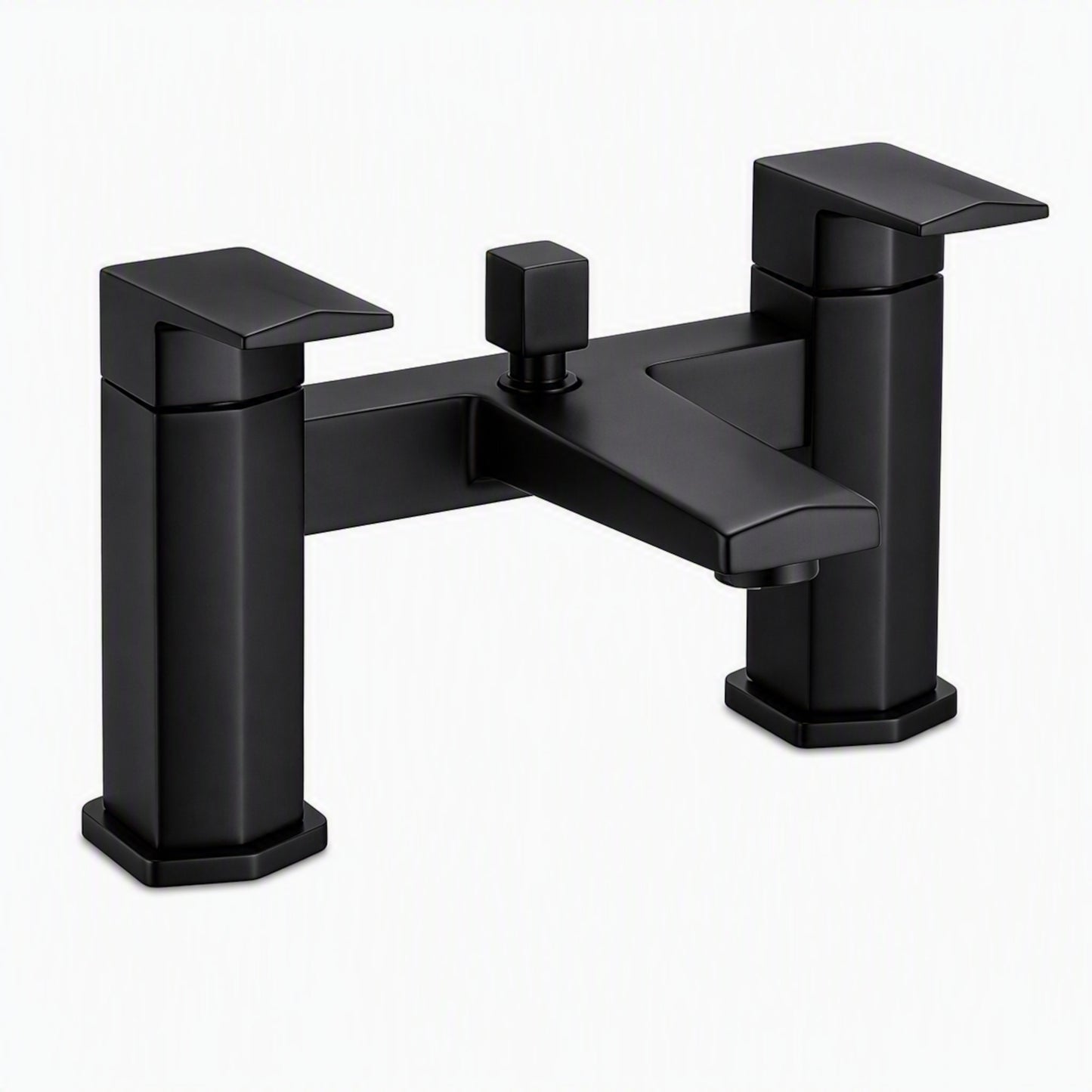 Milly bath shower mixer tap with dual rigid riser - matt black
