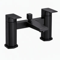 Milly bath shower mixer tap with dual rigid riser - matt black
