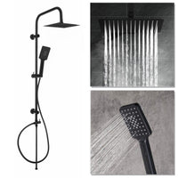 Milly bath shower mixer tap with dual rigid riser - matt black