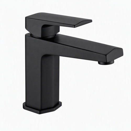 Milly geo inspired hexagonal basin sink mixer tap + slotted waste - matt black