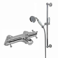 Gallant traditional thermostatic bath shower bar mixer valve deck mounted with slider rail kit - chrome