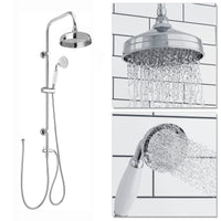 Gallant thermostatic bath shower bar mixer valve deck mounted with dual rigid riser kit, overhead rain shower and handheld - chrome