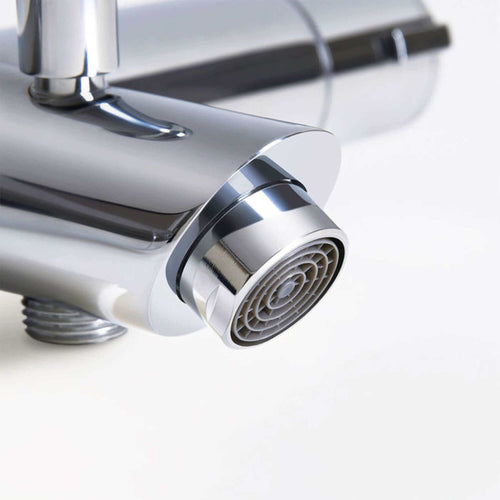 Buy Dune thermostatic bar bath shower mixer valve with dual rigid riser kit, 200mm square overhead rain shower and handheld - chrome online UK