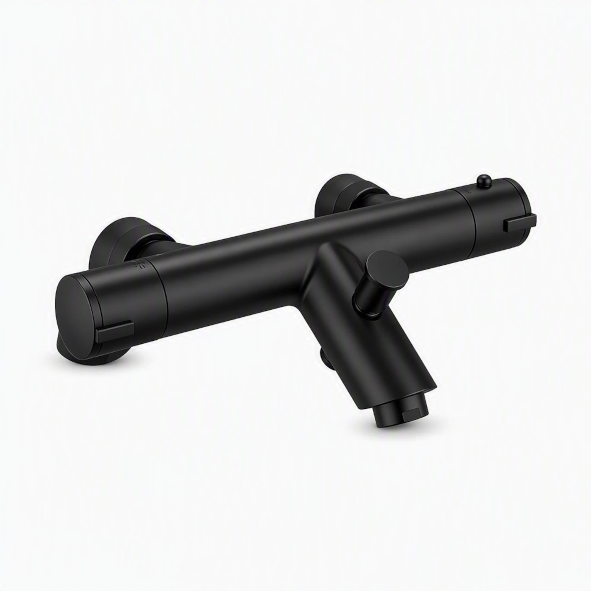 Dune contemporary thermostatic bar bath shower mixer valve 1/2" outlet deck-mount - matt black (no handset)