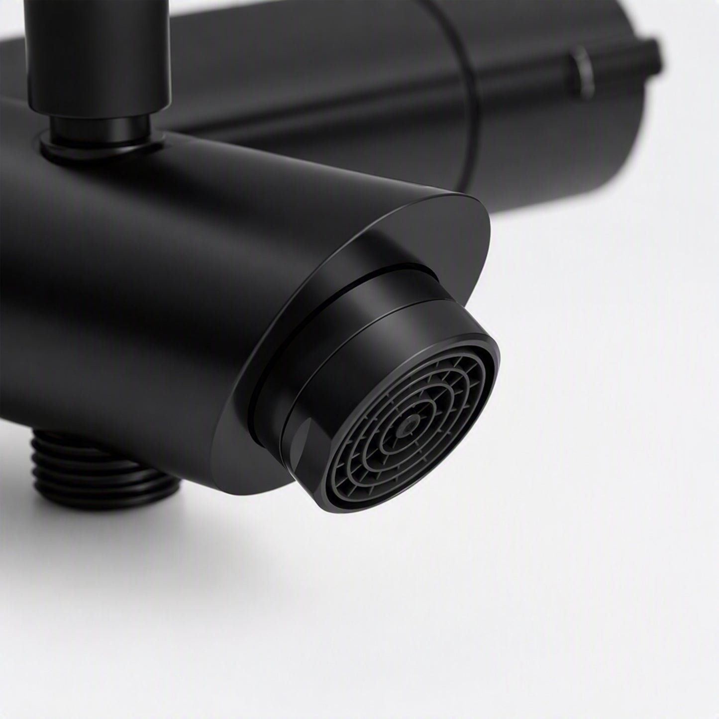 Dune contemporary thermostatic bar bath shower mixer valve 1/2" outlet deck-mount - matt black (no handset)