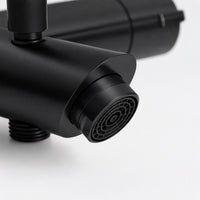 Dune contemporary thermostatic bar bath shower mixer valve 1/2" outlet deck-mount - matt black (no handset)