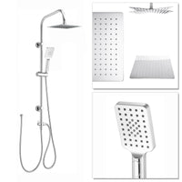 Stella bundle incl. bath shower mixer tap with dual riser rail, basin mixer, bath and basin wastes - chrome