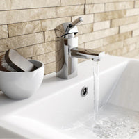 Stella bundle incl. bath shower mixer tap with dual riser rail, basin mixer, bath and basin wastes - chrome