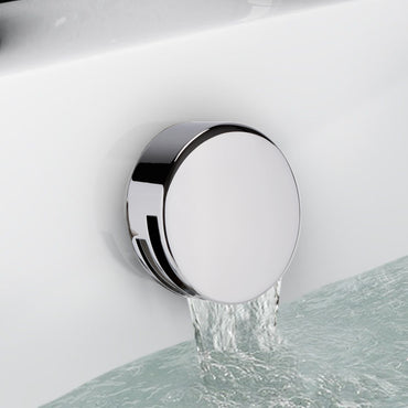 Round overflow bath filler with 3/4" deck bath side valves (pair) - chrome