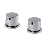 Round overflow bath filler with 3/4" deck bath side valves (pair) - chrome
