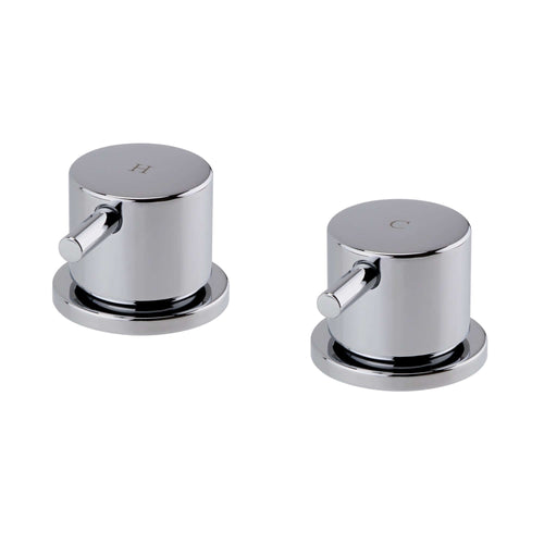 Buy Round overflow bath filler with 3/4" deck bath side valves (pair) - chrome online UK