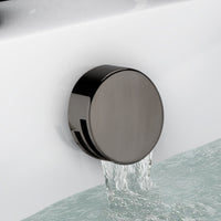Round overflow bath filler with 3/4" deck bath side valves (pair) - gunmetal grey