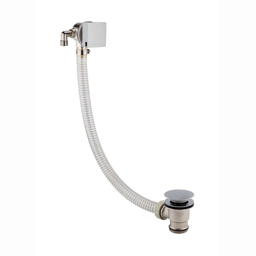 Buy Square overflow bath filler with 3/4" deck bath side valves (pair) - chrome online UK