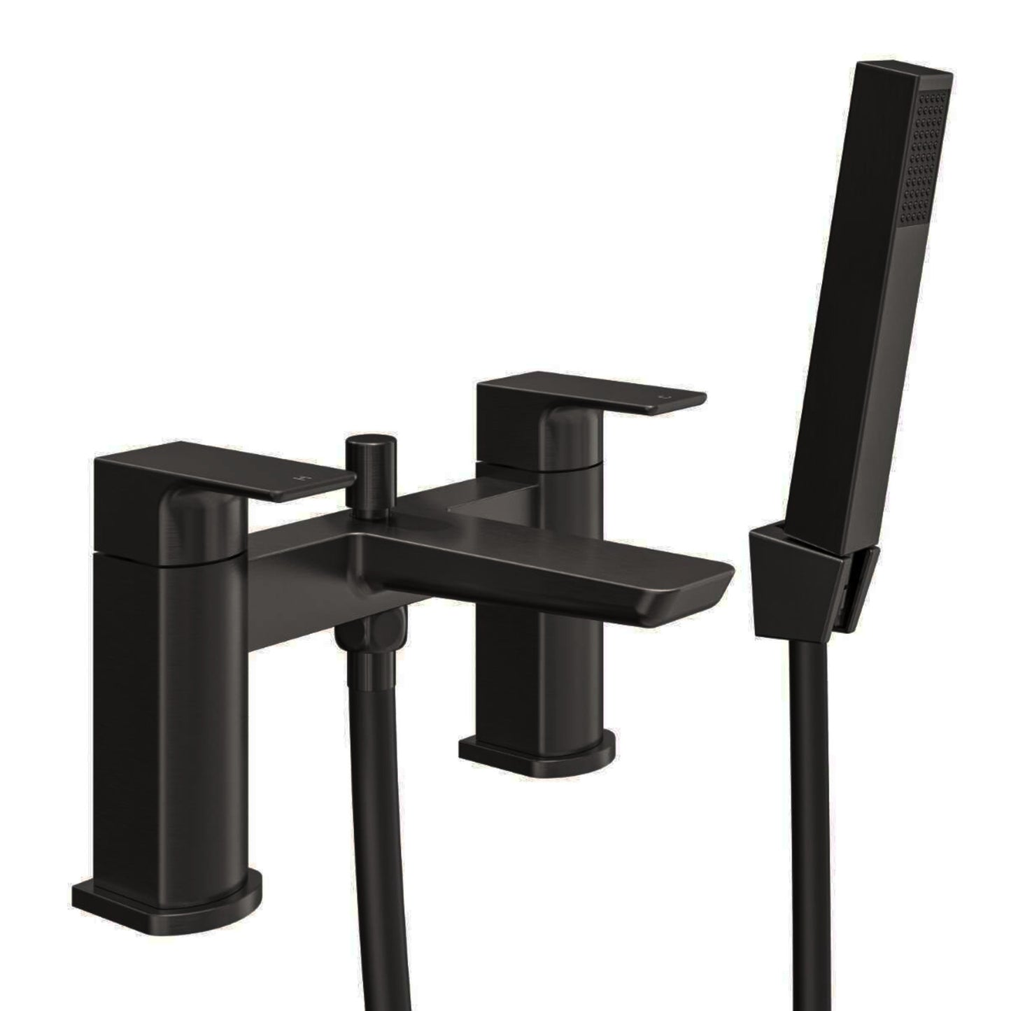 Mykonos contemporary bath shower mixer tap - matt black
