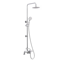 Buy Harbour thermostatic bar bath shower mixer valve with dual rigid riser kit, 200mm round overhead rain shower and handheld - chrome online UK