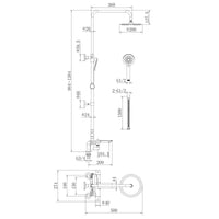 Buy Harbour thermostatic bar bath shower mixer valve with dual rigid riser kit, 200mm round overhead rain shower and handheld - chrome online UK