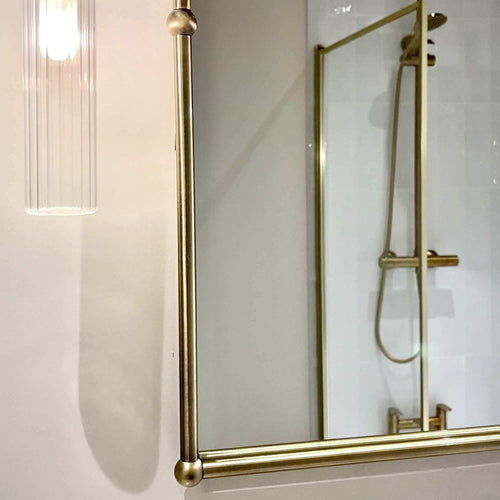 Buy Elizabeth traditional brass framed decorative arched mirror - antique brass online UK