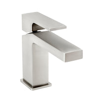 Athena contemporary square basin sink mixer tap + slotted waste - brushed nickel