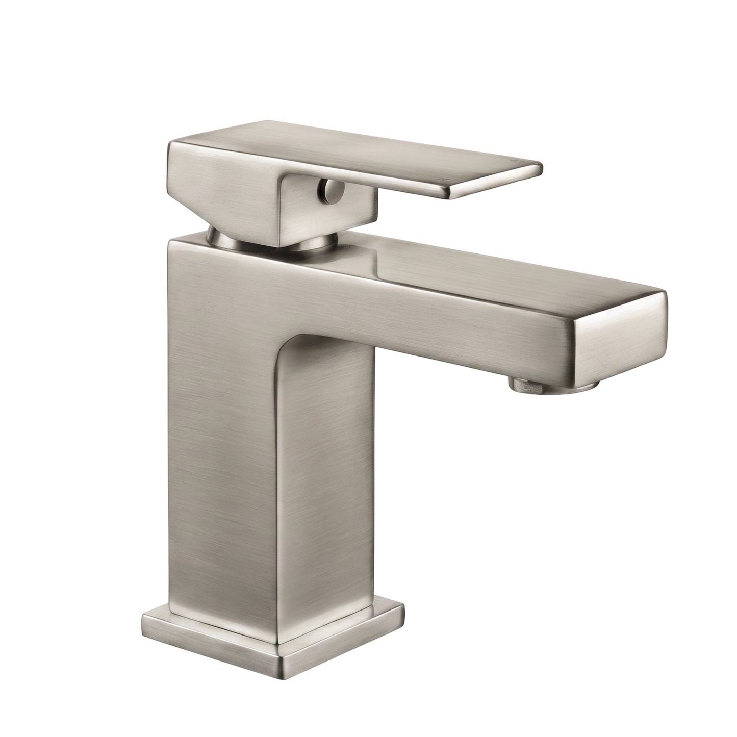 Athena contemporary square basin sink mixer tap + slotted waste - brushed nickel