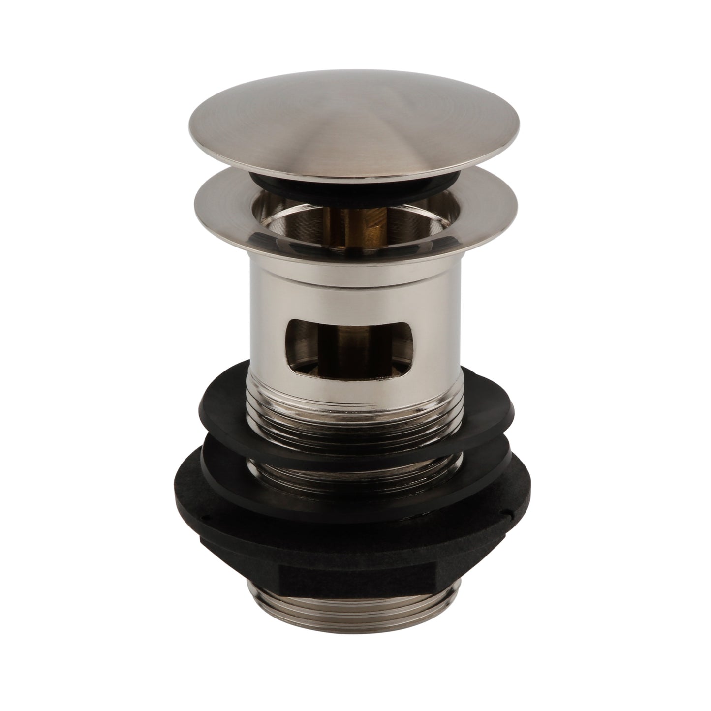 Athena contemporary square basin sink mixer tap + slotted waste - brushed nickel