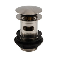 Athena contemporary square basin sink mixer tap + slotted waste - brushed nickel