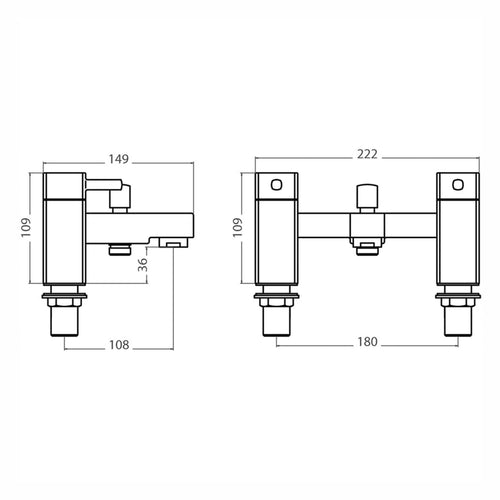 Buy Stella contemporary bath shower mixer filler tap angular shape - chrome online UK