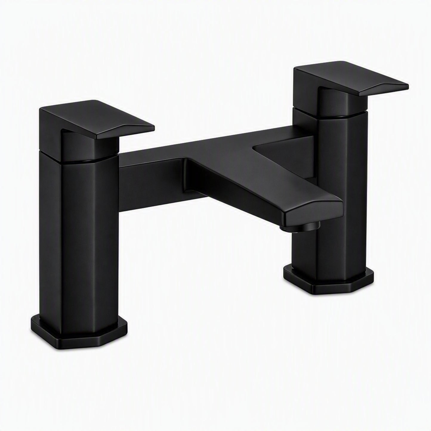 Milly geo inspired hexagonal bath mixer tap filler - matt black