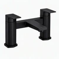Milly geo inspired hexagonal bath mixer tap filler - matt black