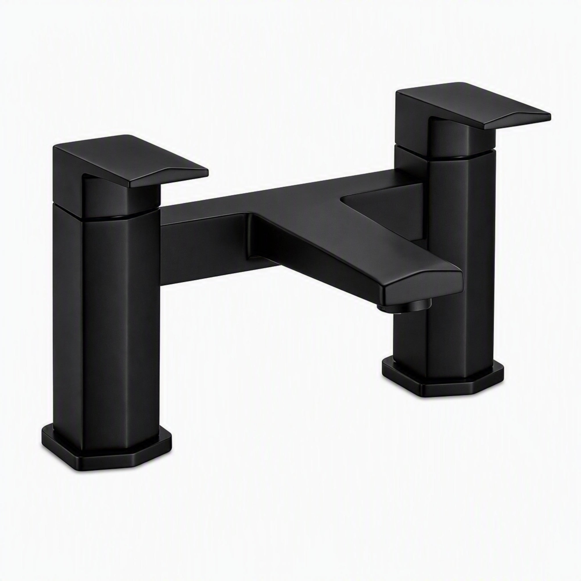 Milly geo inspired hexagonal bath mixer tap filler - matt black